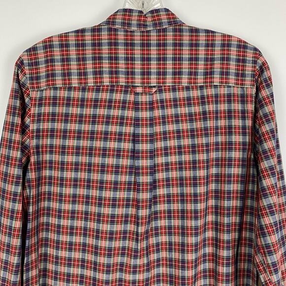 Dr Martens Men’s Red Plaid Cotton Button Down Shirt Size Small - Picture 9 of 13